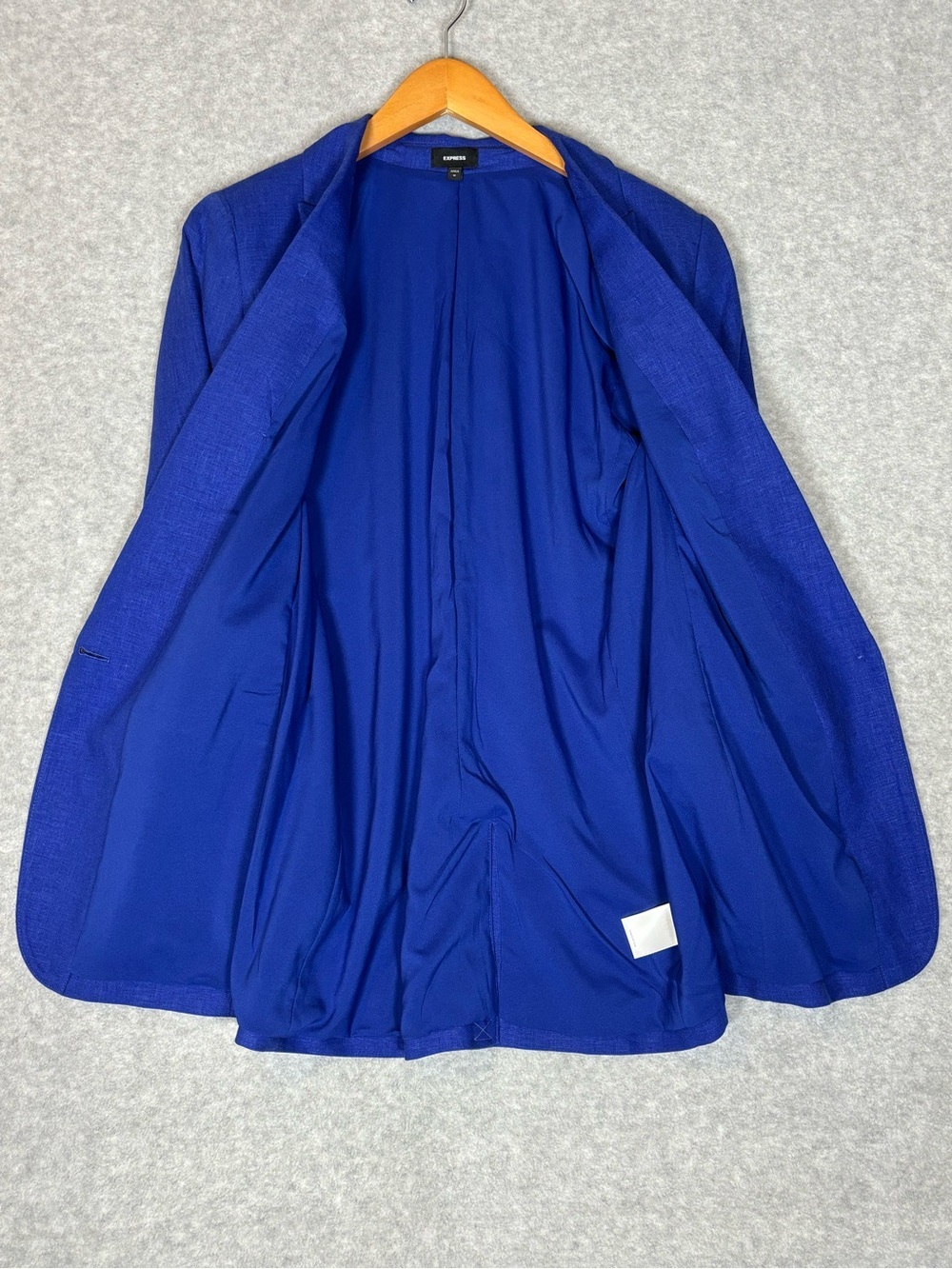 Express Linen Blend Career Office Blazer-Royal/Cobalt Blue-Women Size Medium - Picture 2 of 5